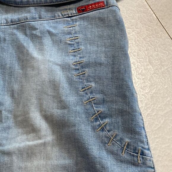 Madoc 90’s Y2K Denim Mini Skirt Light Wash Made In Europe Sz S - Picture 9 of 13